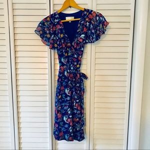 Anthropologie moulinette soeurs floral wrap dress